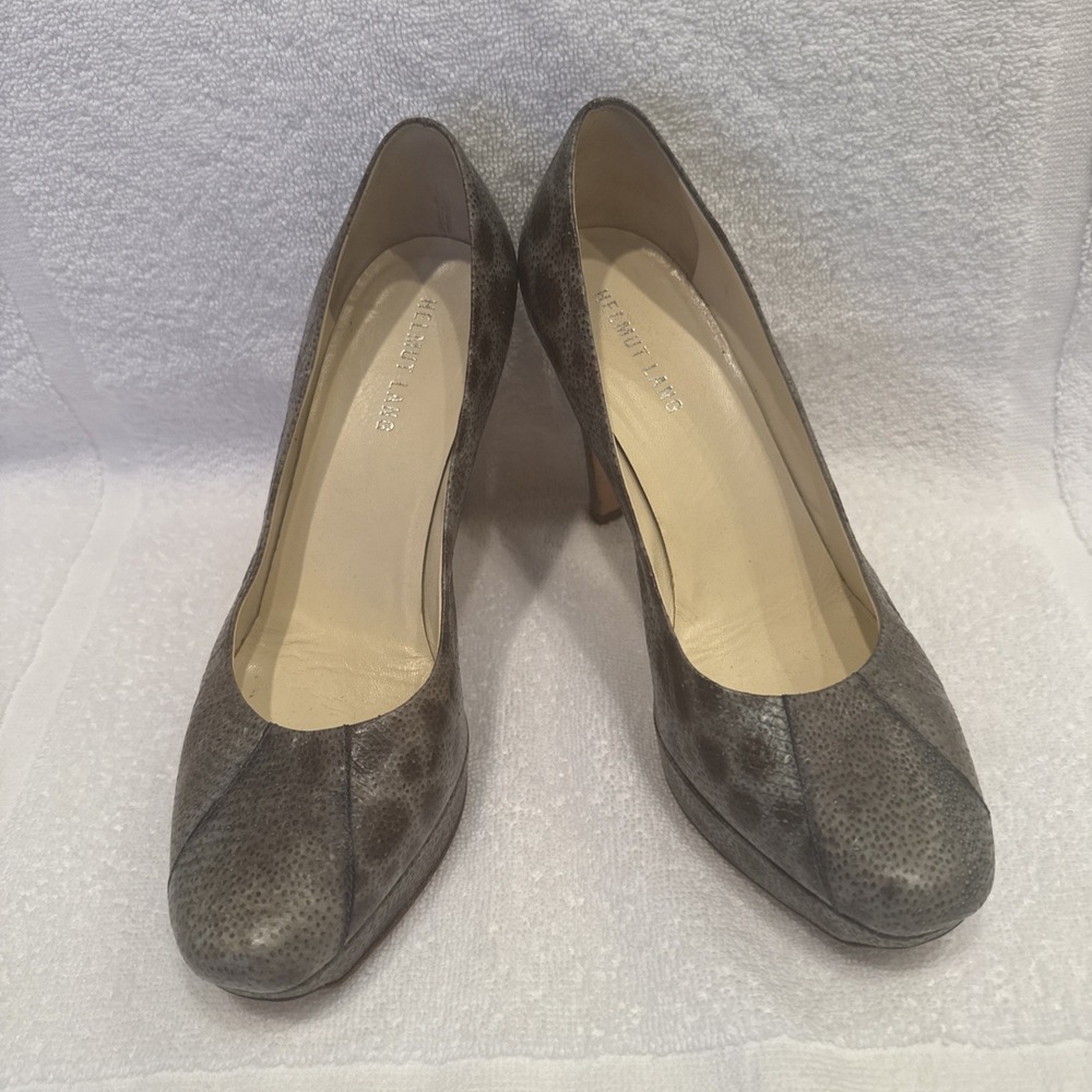 Helmut Lang Leather Platform Pumps Shoes Size 38, US 8